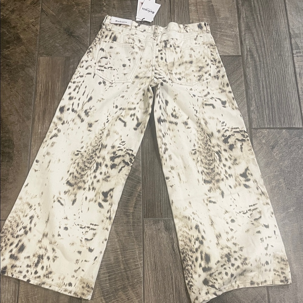 NWT Refrain animal Print Wide-Leg Jeans - Picture 2 of 2